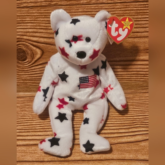 Ty Beanie Baby Glory Star Patriotic Bear Stuffed Animal Red White… - Picture 2 of 7